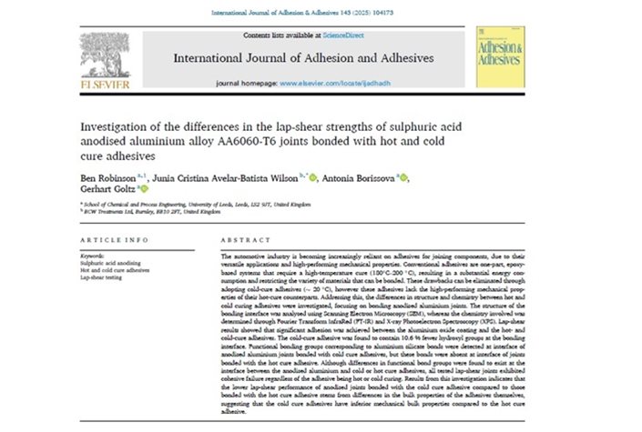 BCW Treatments Publishes Aluminium Bonding Research